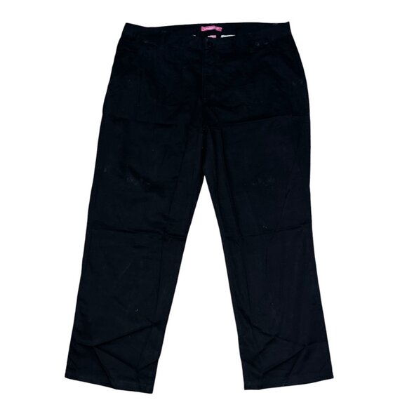 Woman Within NWOT Stretch Cotton Chino Straight Leg Pant Sz 20 Wide Black Plus - Picture 5 of 16